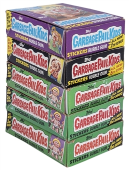 1986-87 Topps "Garbage Pail Kids" Stickers 3rd, 5th and 7th Series Full and Partial Unopened Wax Boxes Collection (5)